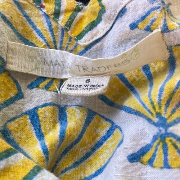 Mata Traders Yaga Crescent obi dress summer blue/yellow Sz S - Picture 9 of 13